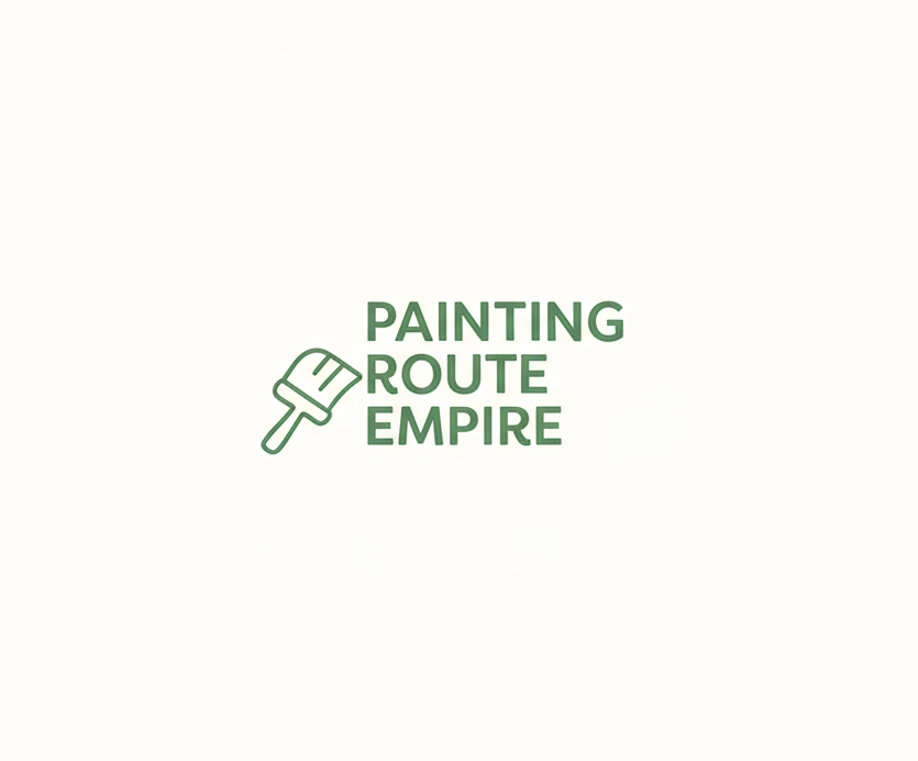 Logo for Painting Route Empire with a paintbrush icon on a white background